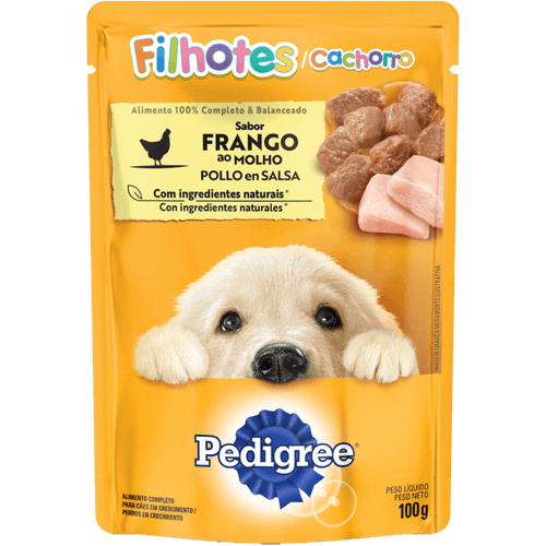 Alimento-Completo-e-Balanceado-para-Caes-Filhotes-Frango-ao-Molho-Pedigree-Sache-100g