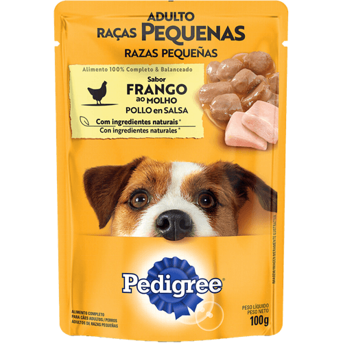 Alimento-Completo-e-Balanceado-para-Caes-Adultos-Racas-Pequenas-Frango-ao-Molho-Pedigree-Sache-100g Alimento-Completo-e-Balanceado-para-Caes-Adultos-Racas-Pequenas-Frango-ao-Molho-Pedigree-Sache-100g