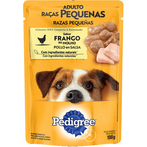 Alimento-Completo-e-Balanceado-para-Caes-Adultos-Racas-Pequenas-Frango-ao-Molho-Pedigree-Sache-100g