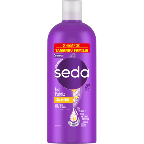 Shampoo-com-Vitamina-C-Oleo-de-Macadamia-e-Proteina-Seda-Liso-Perfeito-Frasco-670ml-Tamanho-Familia