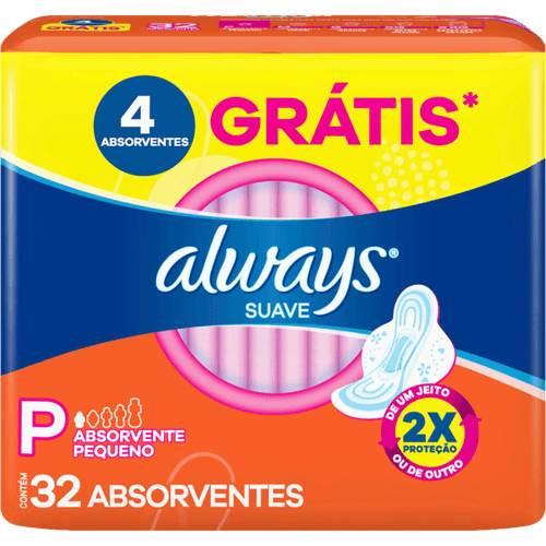 Absorvente-com-Abas-Suave-Always-P-Pacote-32-Unidades-Gratis-4-Absorventes Absorvente-com-Abas-Suave-Always-P-Pacote-32-Unidades-Gratis-4-Absorventes