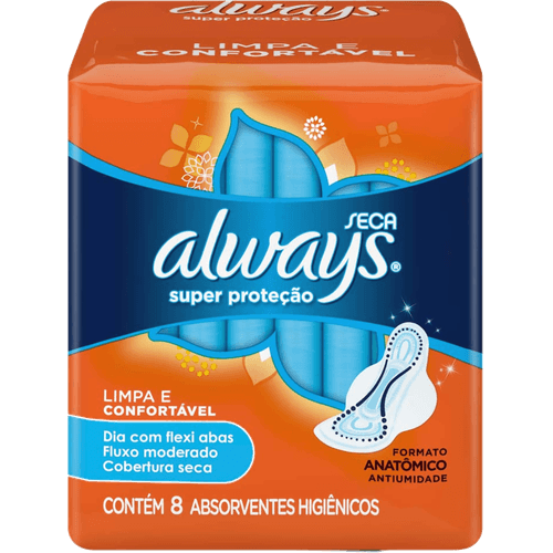 Absorvente-com-Abas-Seca-Always-Pequeno-Pacote-8-Unidades