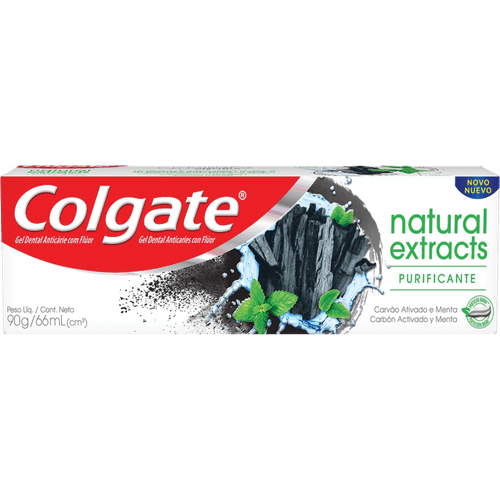 Gel-Dental-Anticarie-com-Fluor-Carvao-Ativado-e-Menta-Colgate-Natural-Extracts-Purificante-Caixa-90g Gel-Dental-Anticarie-com-Fluor-Carvao-Ativado-e-Menta-Colgate-Natural-Extracts-Purificante-Caixa-90g