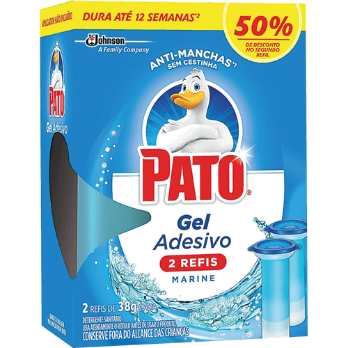 Detergente-Sanitario-Gel-Adesivo-Marine-Pato-2-Unidades-38g-Cada-12-Discos-Gratis-50--de-Desconto-no-Segundo-Refil Detergente-Sanitario-Gel-Adesivo-Marine-Pato-2-Unidades-38g-Cada-12-Discos-Gratis-50--de-Desconto-no-Segundo-Refil