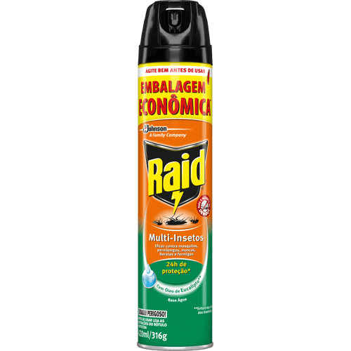 Inseticida-Aerossol-Multi-Insetos-Base-Agua-com-Oleo-de-Eucalipto-Raid-Frasco-420ml-Spray-Embalagem-Economica Inseticida-Aerossol-Multi-Insetos-Base-Agua-com-Oleo-de-Eucalipto-Raid-Frasco-420ml-Spray-Embalagem-Economica