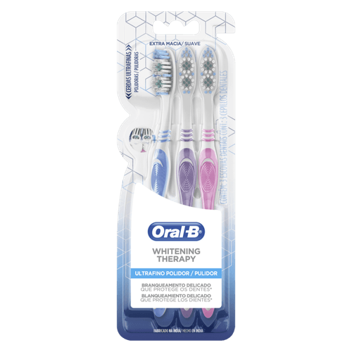 Escova-Dental-Extramacia-Ultrafino-Polidor-Oral-B-Whitening-Therapy-3-Unidades Escova-Dental-Extramacia-Ultrafino-Polidor-Oral-B-Whitening-Therapy-3-Unidades