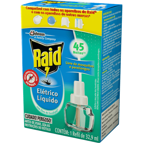 Repelente-Liquido-Eletrico-45-Noites-sem-Perfume-Raid-Caixa-329ml-Refil Repelente-Liquido-Eletrico-45-Noites-sem-Perfume-Raid-Caixa-329ml-Refil