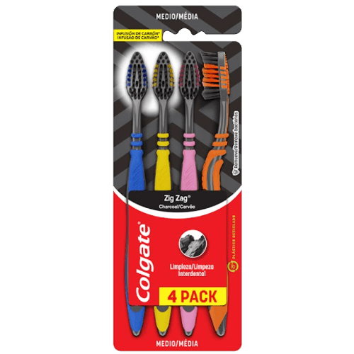 Escova-Dental-Macia-Infusao-de-Carvao-Colgate-Zig-Zag-Cabeca-Normal-4-Unidades