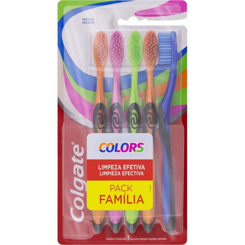 Familia-Escova-Dental-Media-Colgate-Colors-5-Unidades