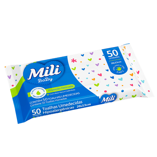Toalha-Umedecida-Mili-com-50-Unidades Toalha-Umedecida-Mili-com-50-Unidades
