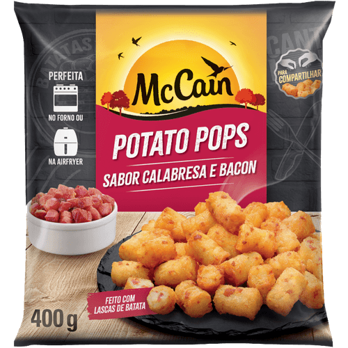 Batata-Pre-Frita-Potato-Pops-Congelada-Calabresa-e-Bacon-McCain-Pacote-400g