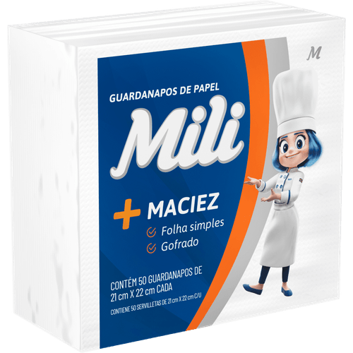 Guardanapo-de-Papel-Mili-Simples-21x22-Pacote-50-Unidades Guardanapo-de-Papel-Mili-Simples-21x22-Pacote-50-Unidades