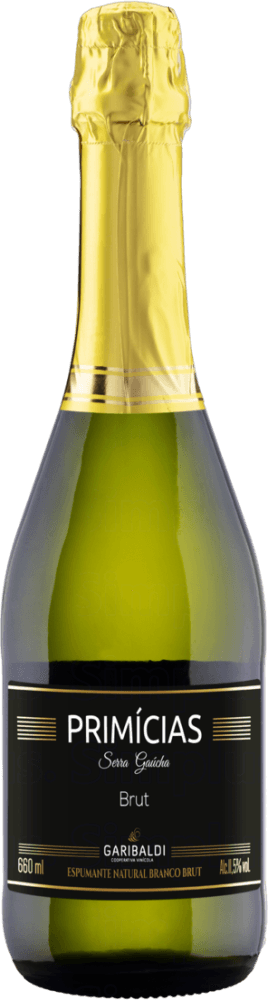Espumante Brasileiro Branco Brut Primícias Serra Gaúcha Garrafa 660mlprimícias Primícias Adega Garibaldi Brut 660 Ml