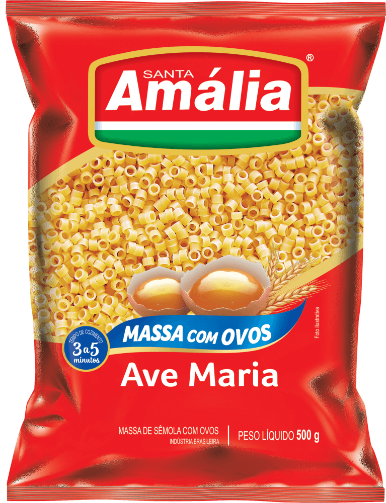 Massa com Ovos Santa Amália Ave Maria Pacote 500 g