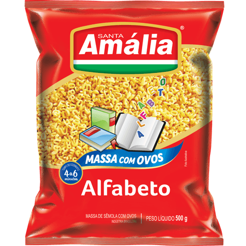 Massa-com-Ovos-Santa-Amalia-Alfabeto-Pacote-500-g Massa-com-Ovos-Santa-Amalia-Alfabeto-Pacote-500-g