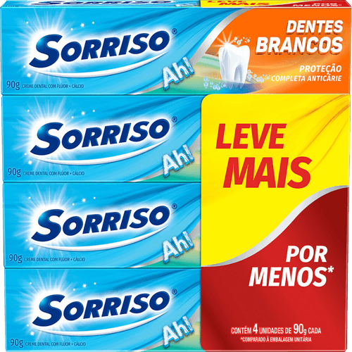 Creme-Dental-Anticarie-com-Fluor-e-Calcio-Sorriso-Dentes-Brancos-Caixa-4-Unidades-90g-Cada-Leve-Mais-Pague-Menos Creme-Dental-Anticarie-com-Fluor-e-Calcio-Sorriso-Dentes-Brancos-Caixa-4-Unidades-90g-Cada-Leve-Mais-Pague-Menos