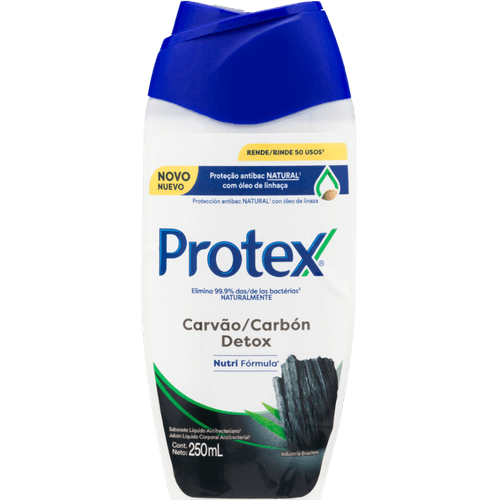 Sabonete-Liquido-Antibacteriano-com-Oleo-de-Linhaca-Protex-Carvao-Detox-Frasco-250ml