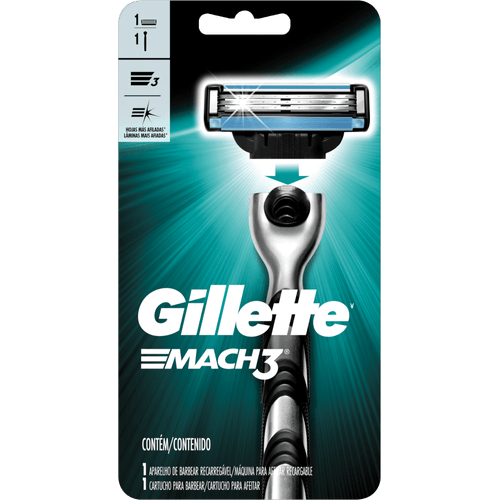 Aparelho-Recarregavel-e-Carga-para-Barbear-Gillette-Mach3