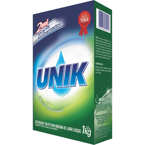 Detergente-em-Po-para-Maquina-de-Lavar-Loucas-2-em-1-com-Secante-Abrilhantador-Brisa-de-Limao-Unik-Caixa-1kg Detergente-em-Po-para-Maquina-de-Lavar-Loucas-2-em-1-com-Secante-Abrilhantador-Brisa-de-Limao-Unik-Caixa-1kg