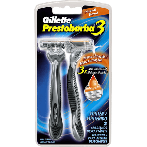 Aparelho-Descartavel-para-Barbear-Extra-Suave-Gillette-Prestobarba3-2-Unidades Aparelho-Descartavel-para-Barbear-Extra-Suave-Gillette-Prestobarba3-2-Unidades