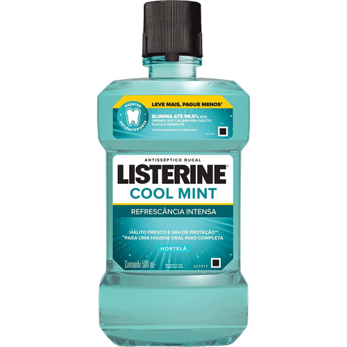 Enxaguante-Bucal-Antisseptico-Hortela-Listerine-Cool-Mint-Refrescancia-Intensa-Frasco-1l-Leve-Mais-Pague-Menos Enxaguante-Bucal-Antisseptico-Hortela-Listerine-Cool-Mint-Refrescancia-Intensa-Frasco-1l-Leve-Mais-Pague-Menos