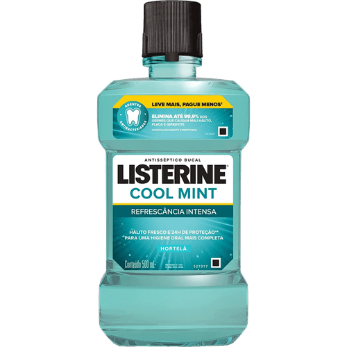 Enxaguante-Bucal-Antisseptico-Hortela-Listerine-Cool-Mint-Refrescancia-Intensa-Frasco-1l-Leve-Mais-Pague-Menos