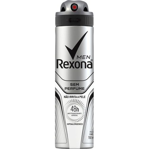 Antitranspirante-Aerossol-sem-Perfume-72h-Rexona-Men-150ml-Spray Antitranspirante-Aerossol-sem-Perfume-72h-Rexona-Men-150ml-Spray