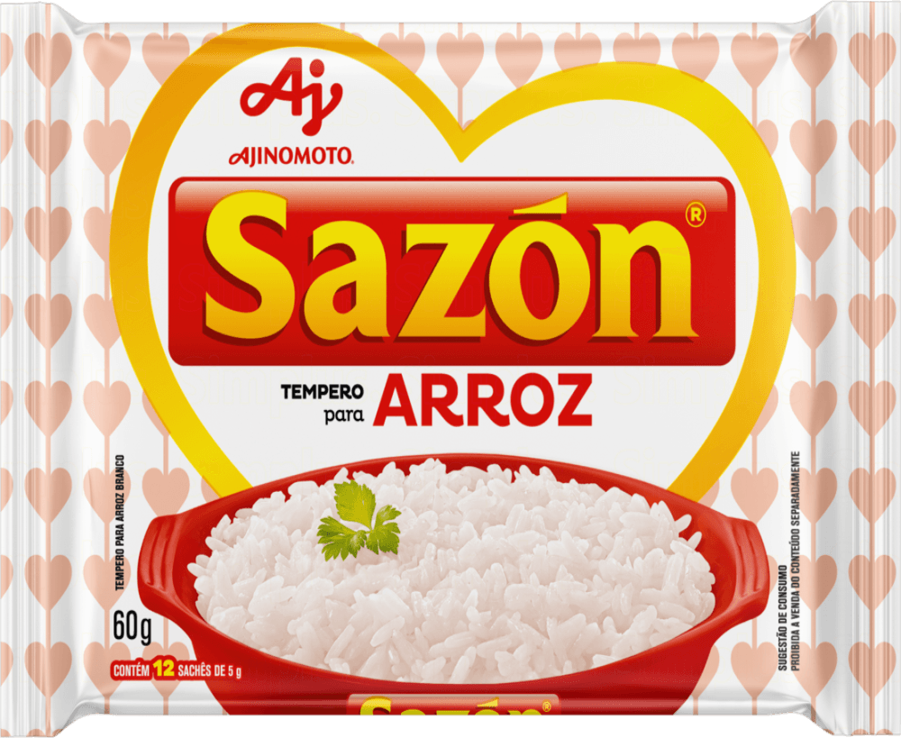Tempero Pó para Arroz Sazón Pacote 60g 12 Unidades 5g Cada