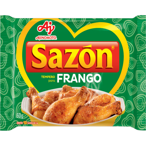 Tempero-Po-para-Frango-Sazon-Pacote-60g-12-Unidades-5g-Cada Tempero-Po-para-Frango-Sazon-Pacote-60g-12-Unidades-5g-Cada