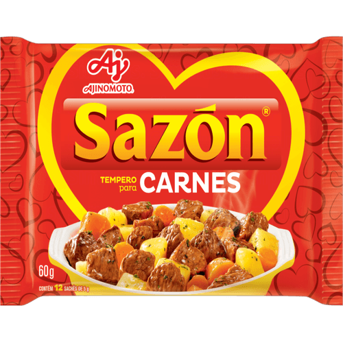 Tempero-Po-para-Carnes-Sazon-Pacote-60g-12-Unidades-5g-Cada Tempero-Po-para-Carnes-Sazon-Pacote-60g-12-Unidades-5g-Cada