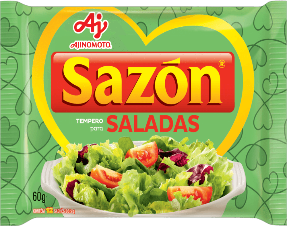Tempero em Pó para Saladas de Todos os Tipos Sazón Pacote 60g 12 Unidades de 5g Cada