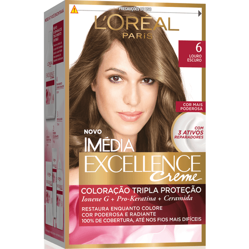 Coloracao-Permanente-Imedia-Excellence-De-L-Oreal-Paris-6.0-Louro-Escuro Coloracao-Permanente-Imedia-Excellence-De-L-Oreal-Paris-6.0-Louro-Escuro
