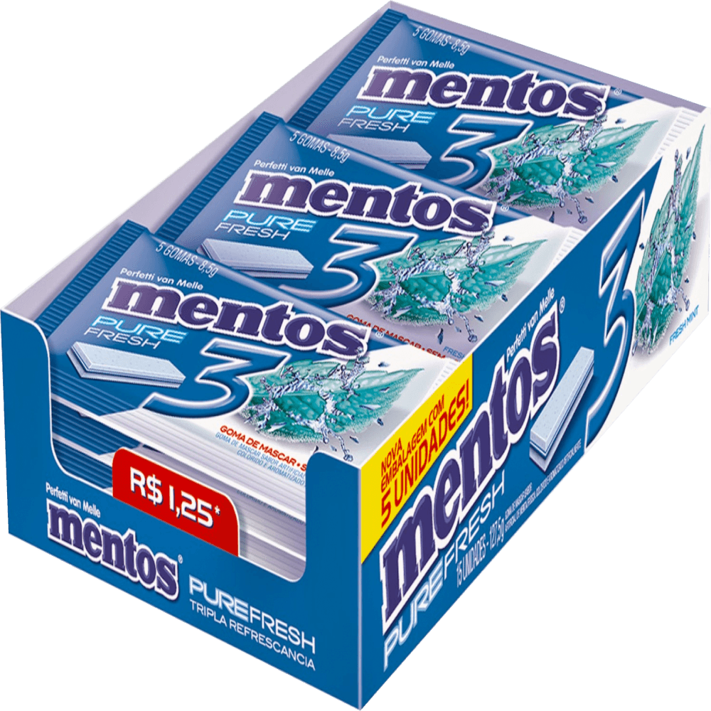 Goma de Mascar sem Açúcar Menta Mentos 5g