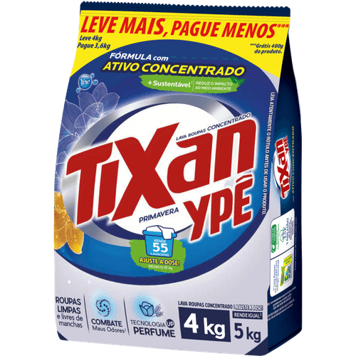 Lava-Roupas-Po-Concentrado-Primavera-Tixan-Ype--Pacote-Leve-4kg-Pague-36kg Lava-Roupas-Po-Concentrado-Primavera-Tixan-Ype--Pacote-Leve-4kg-Pague-36kg