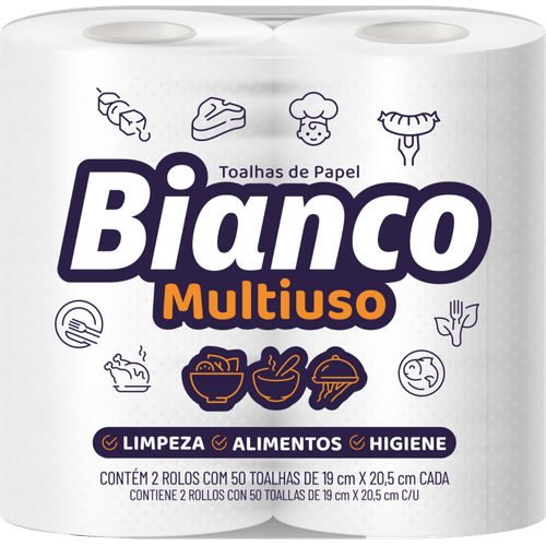 Papel-Toalha-Mili-Bianco-Multiuso--2-Rolos-50-Folhas-Cada Papel-Toalha-Mili-Bianco-Multiuso--2-Rolos-50-Folhas-Cada