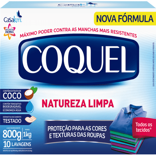 Lava-Roupas-em-Po-Coquel-Natureza-Limpa-Caixa-800g Lava-Roupas-em-Po-Coquel-Natureza-Limpa-Caixa-800g