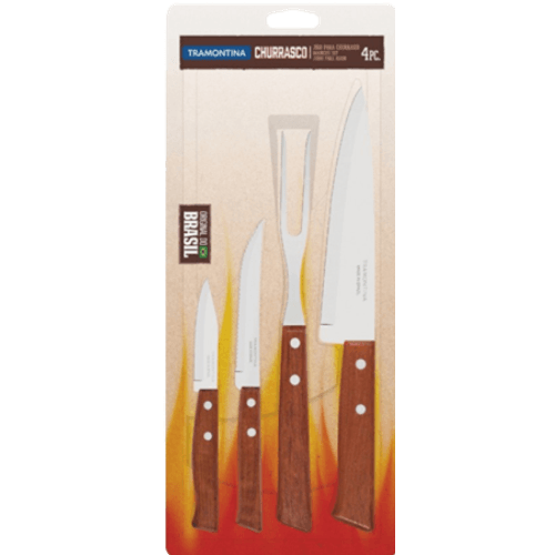 Conjunto-Tramontina-Inox-3-Facas---1-Garfo-Para-Churrasco Conjunto-Tramontina-Inox-3-Facas---1-Garfo-Para-Churrasco