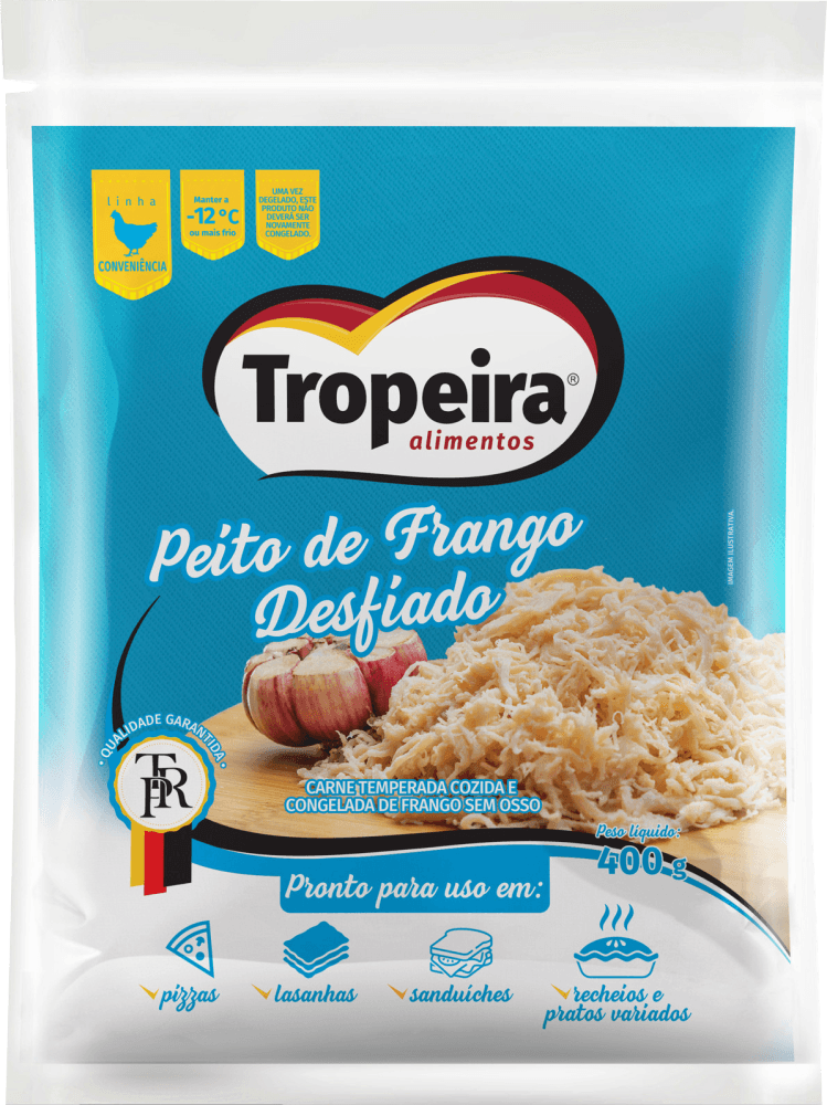 PEITO FRANGO DESFIADO CONGELADO TROPEIRA 400G