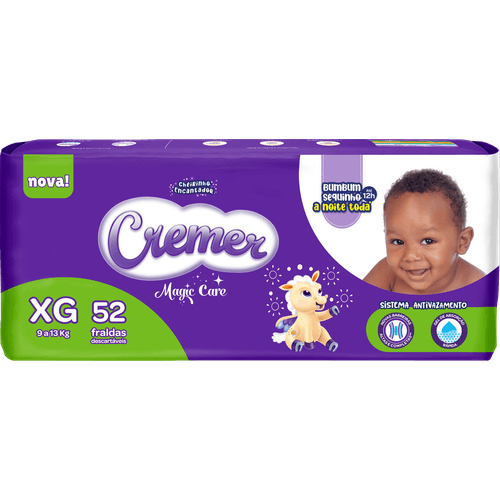 Fralda-Descartavel-Infantil-Cremer-Magic-Care-XG-9-a-13kg-Pacote-52-Unidades