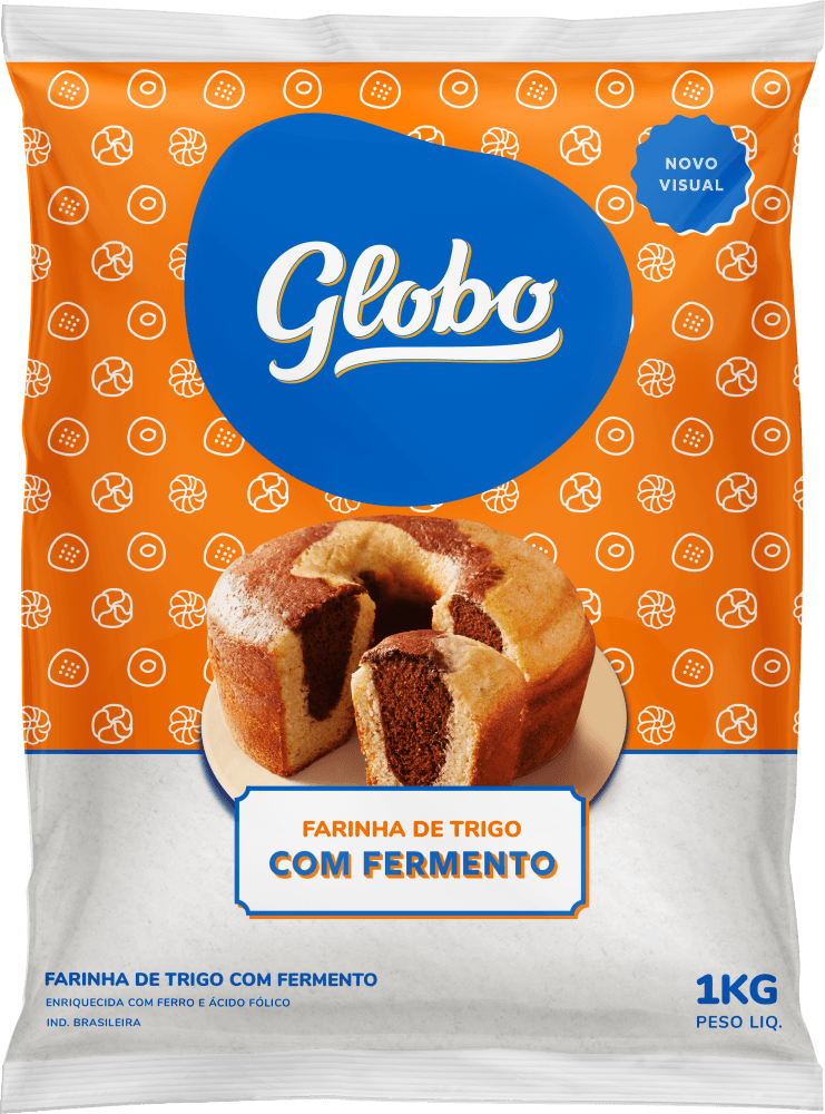 Farinha de Trigo com Fermento Enriquecida com Ferro e Ácido Fólico Globo Pacote 1kg