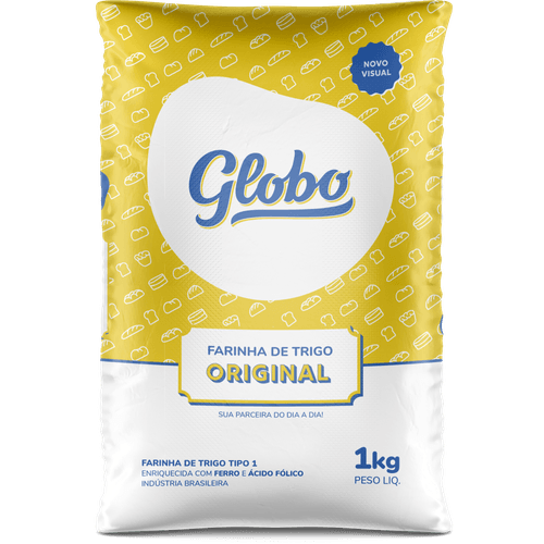 Farinha-de-Trigo-Tipo-1-Original-Enriquecida-com-Ferro-e-Acido-Folico-Globo-Pacote-1kg Farinha-de-Trigo-Tipo-1-Original-Enriquecida-com-Ferro-e-Acido-Folico-Globo-Pacote-1kg
