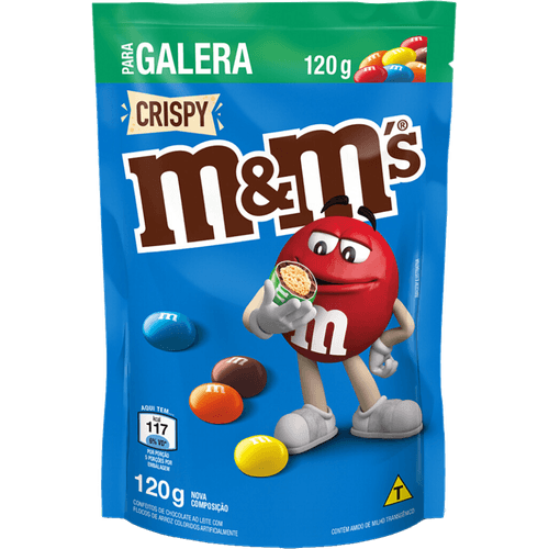 Confeito-de-Chocolate-ao-Leite-com-Flocos-de-Arroz-M-M-s-Crispy-Sache-120g Confeito-de-Chocolate-ao-Leite-com-Flocos-de-Arroz-M-M-s-Crispy-Sache-120g