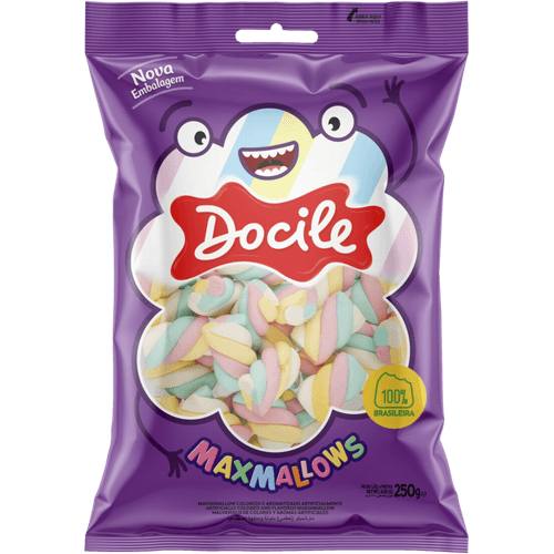 Marshmallow-Baunilha-Twist-Color-1-Docile-Maxmallows-Pacote-250g Marshmallow-Baunilha-Twist-Color-1-Docile-Maxmallows-Pacote-250g