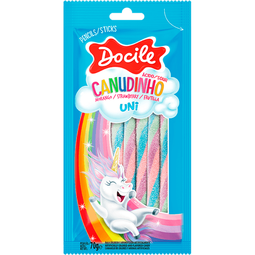 Bala-Morango-Acido-Canudinho-Uni-Docile-Pacote-70g Bala-Morango-Acido-Canudinho-Uni-Docile-Pacote-70g