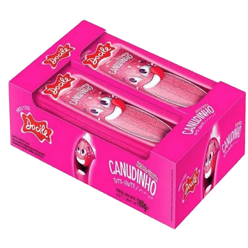 Bala-de-Gelatina-Canudinho-Morango-Docile-180g Bala-de-Gelatina-Canudinho-Morango-Docile-180g