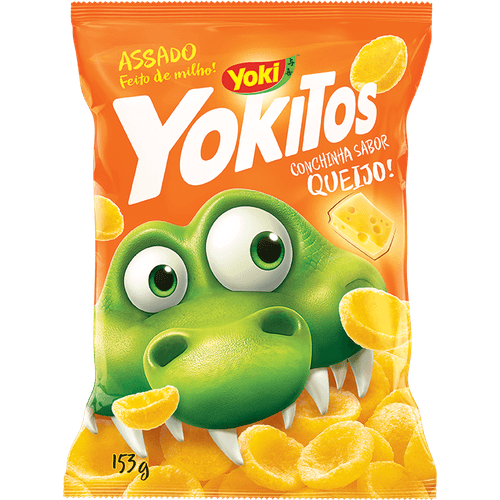 Salgadinho-Assado-de-Milho-Conchinha-Queijo-Yoki-Yokitos-Pacote-153g Salgadinho-Assado-de-Milho-Conchinha-Queijo-Yoki-Yokitos-Pacote-153g
