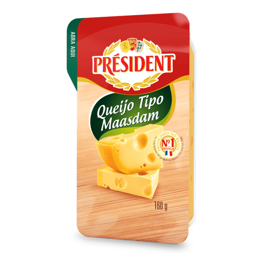 Queijo-Maasdam-President-160g Queijo-Maasdam-President-160g