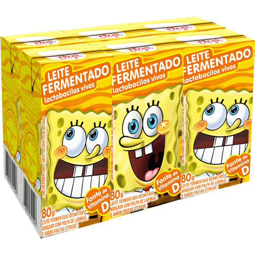 Leite-Fermentado-Desnatado-com-Lactobacilos-Vivos-com-Preparado-de-Laranja-Bob-Esponja-Elege-Caixa-80g Leite-Fermentado-Desnatado-com-Lactobacilos-Vivos-com-Preparado-de-Laranja-Bob-Esponja-Elege-Caixa-80g