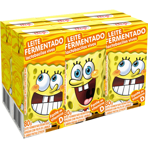 Leite-Fermentado-Desnatado-com-Lactobacilos-Vivos-com-Preparado-de-Laranja-Bob-Esponja-Elege-Caixa-80g