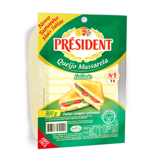 Queijo-Mussarela-Fatiado-President-300g Queijo-Mussarela-Fatiado-President-300g